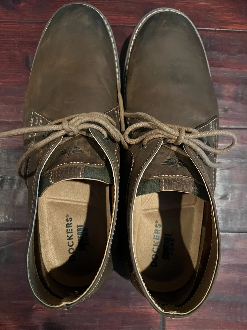 Dockers Men's Brown Leather Chukka Boots - Casual Lace-Up